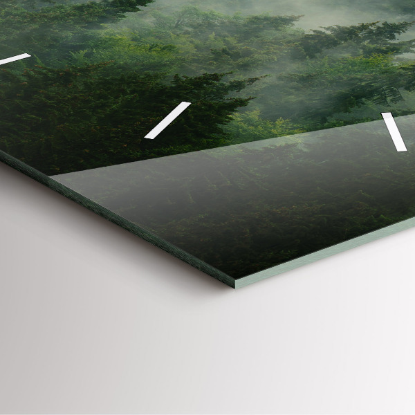 Skleněné hodiny čtvercové Mlžný les