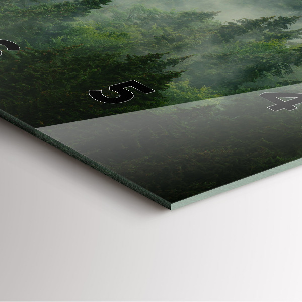 Skleněné hodiny čtvercové Mlžný les