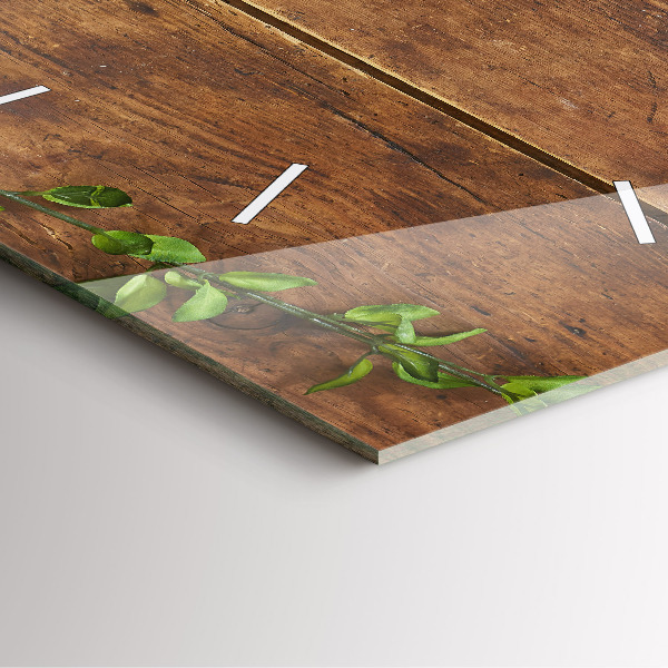 Skleněné hodiny čtvercové Rustikální dřevo