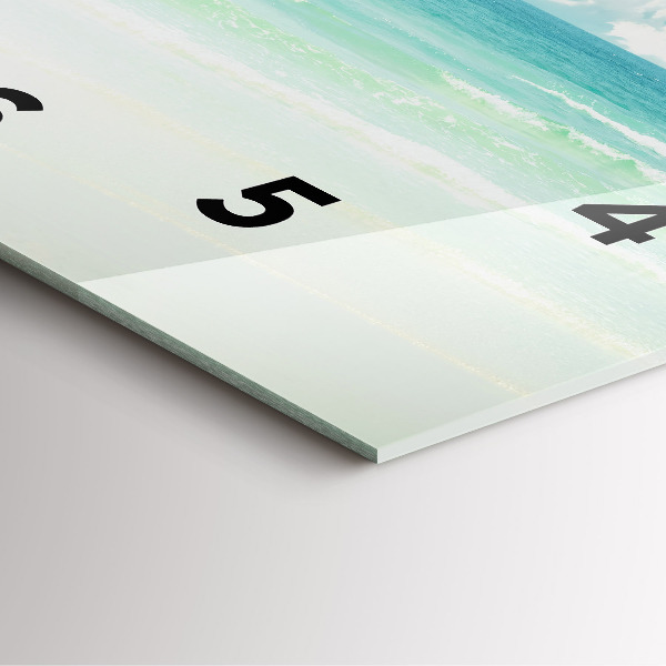 Skleněné hodiny čtvercové Krajina moře