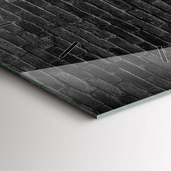 Skleněné hodiny čtvercové Tmavá cihlová zeď