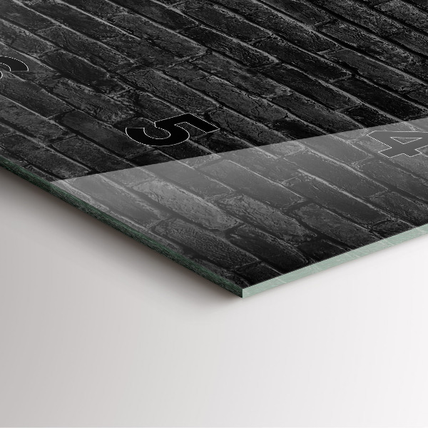 Skleněné hodiny čtvercové Tmavá cihlová zeď