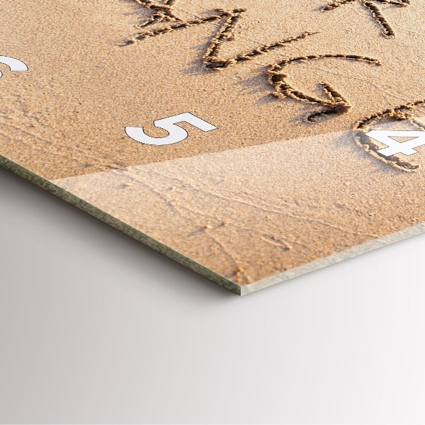 Skleněné hodiny čtvercové Citát na pláži