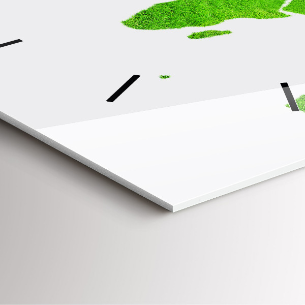 Skleněné hodiny čtvercové Mapa zelené trávy