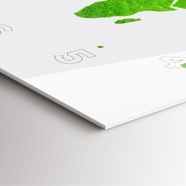 Skleněné hodiny čtvercové Mapa zelené trávy