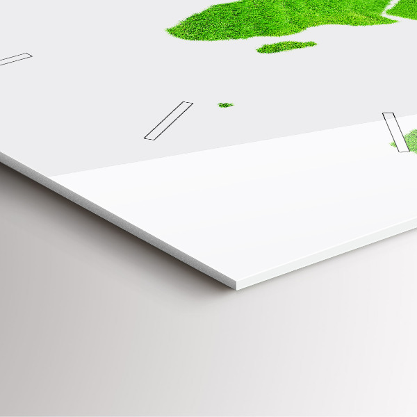 Skleněné hodiny čtvercové Mapa zelené trávy