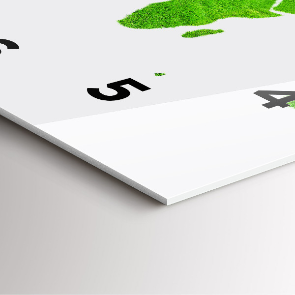 Skleněné hodiny čtvercové Mapa zelené trávy