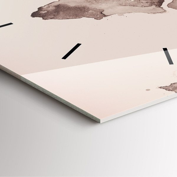 Skleněné hodiny čtvercové Akvarelová mapa světa