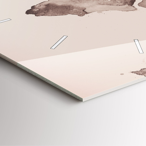 Skleněné hodiny čtvercové Akvarelová mapa světa