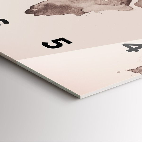 Skleněné hodiny čtvercové Akvarelová mapa světa