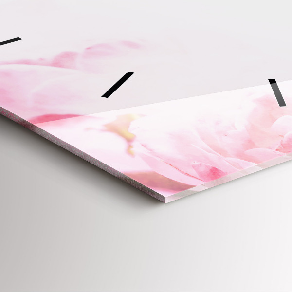 Skleněné hodiny čtvercové Kvetoucí květiny