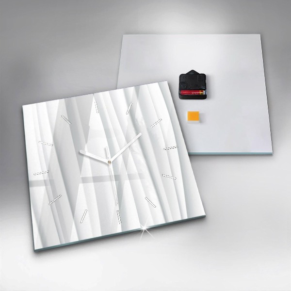 Skleněné hodiny čtvercové Textura vln