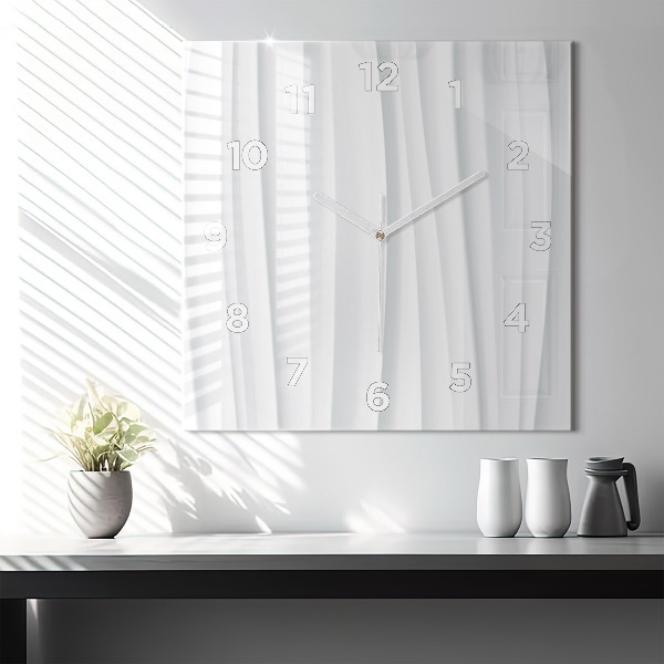 Skleněné hodiny čtvercové Textura vln