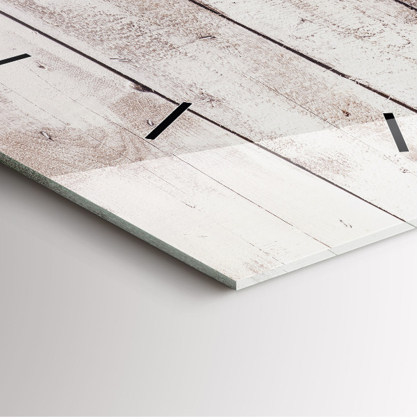 Skleněné hodiny čtvercové Světlá dřevěná prkna