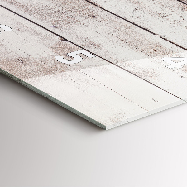 Skleněné hodiny čtvercové Světlá dřevěná prkna