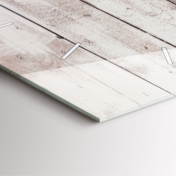 Skleněné hodiny čtvercové Světlá dřevěná prkna