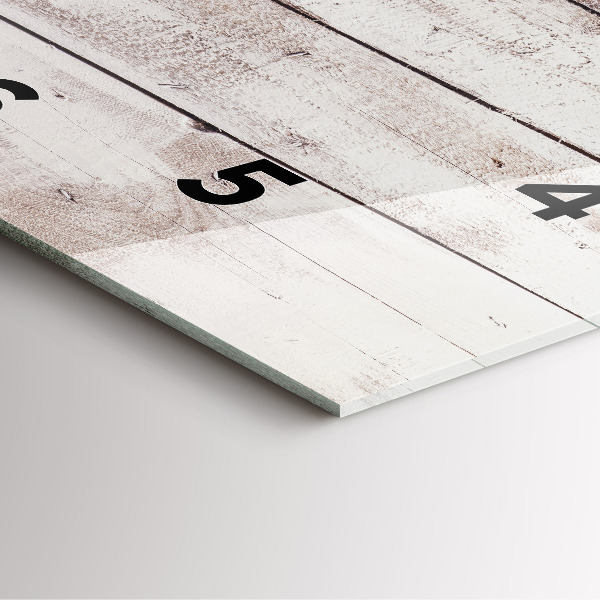 Skleněné hodiny čtvercové Světlá dřevěná prkna