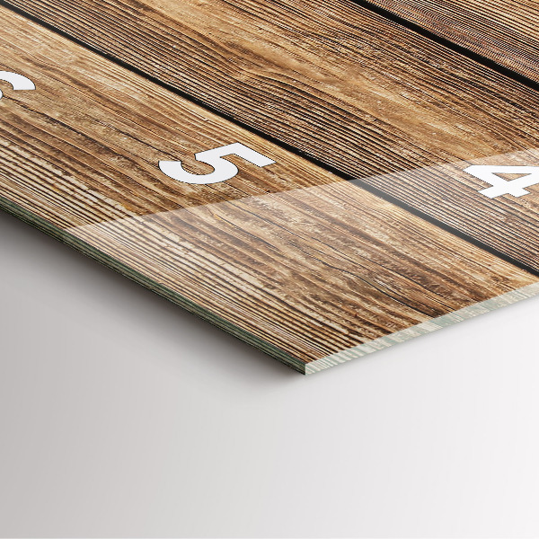 Skleněné hodiny čtvercové Dřevěná prkna