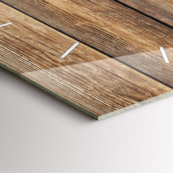 Skleněné hodiny čtvercové Dřevěná prkna