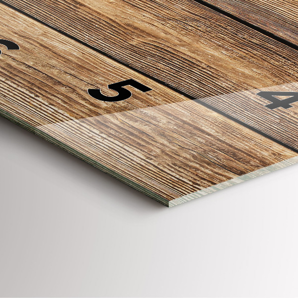 Skleněné hodiny čtvercové Dřevěná prkna