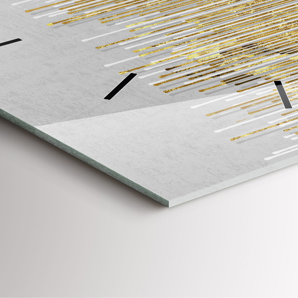 Čtvercové nástěnné hodiny Dekorativní vzor a zlato