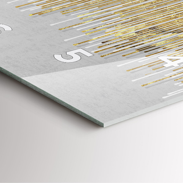 Čtvercové nástěnné hodiny Dekorativní vzor a zlato