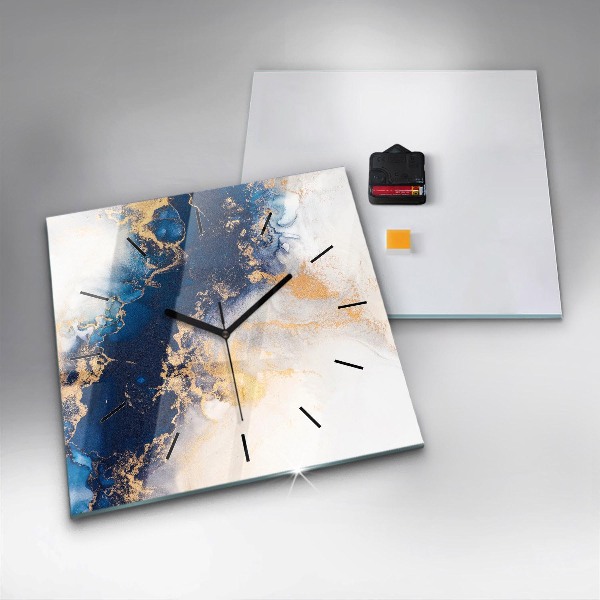 Čtvercové nástěnné hodiny Mramorový vzor