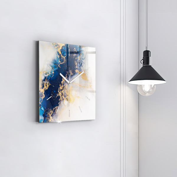 Čtvercové nástěnné hodiny Mramorový vzor