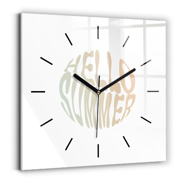 Čtvercové nástěnné hodiny Ahoj léto!