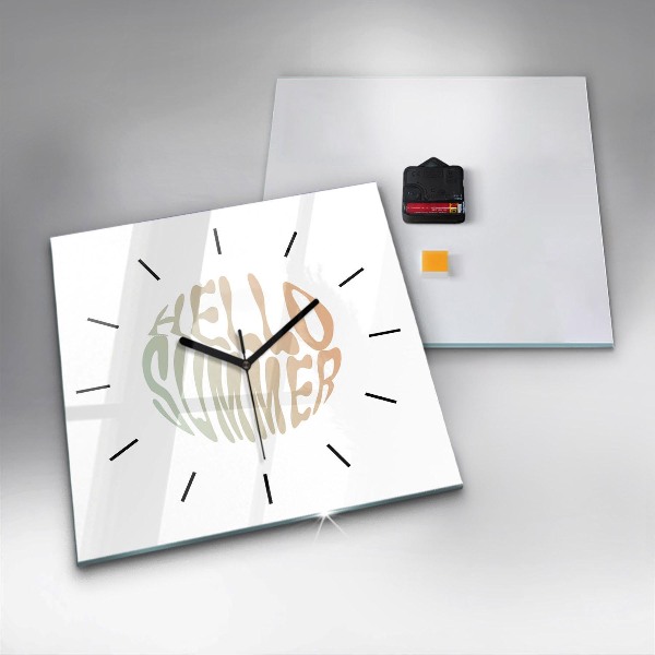 Čtvercové nástěnné hodiny Ahoj léto!