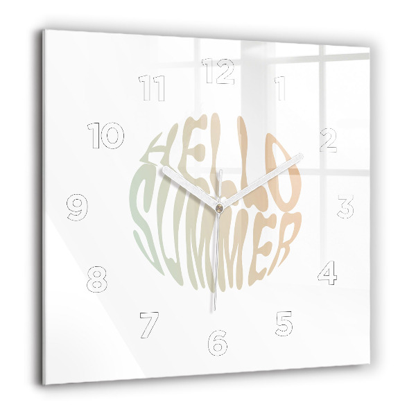 Čtvercové nástěnné hodiny Ahoj léto!