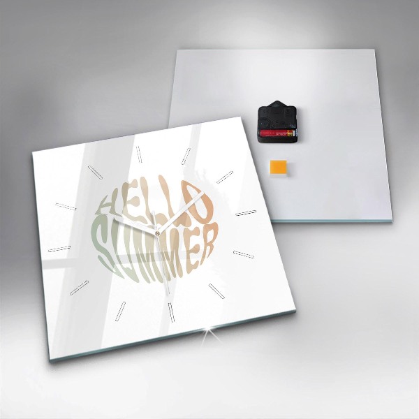 Čtvercové nástěnné hodiny Ahoj léto!