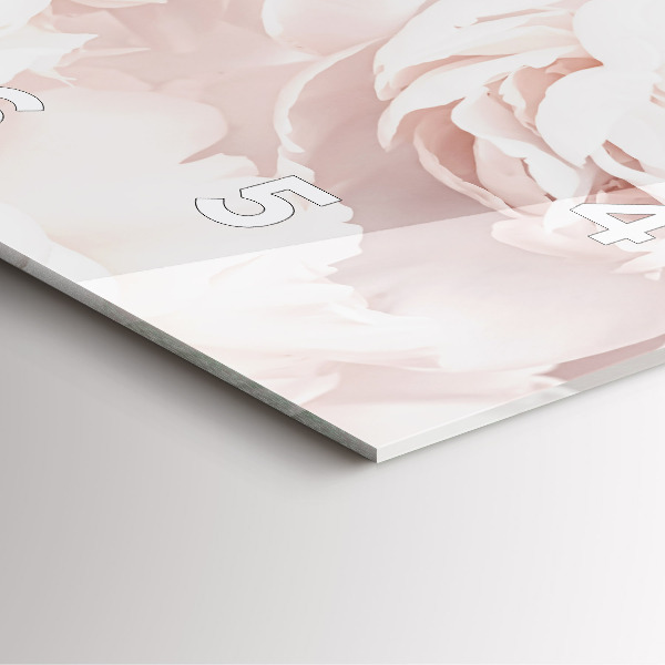 Čtvercové nástěnné hodiny Květy pivoňky