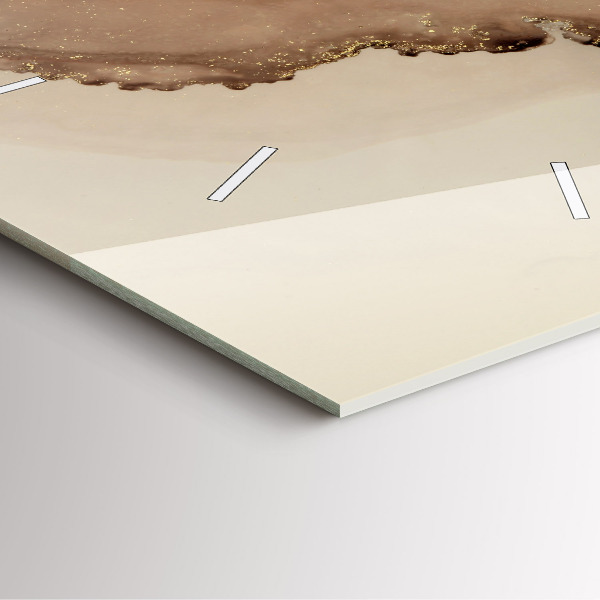 Čtvercové nástěnné hodiny Béžové moderní umění