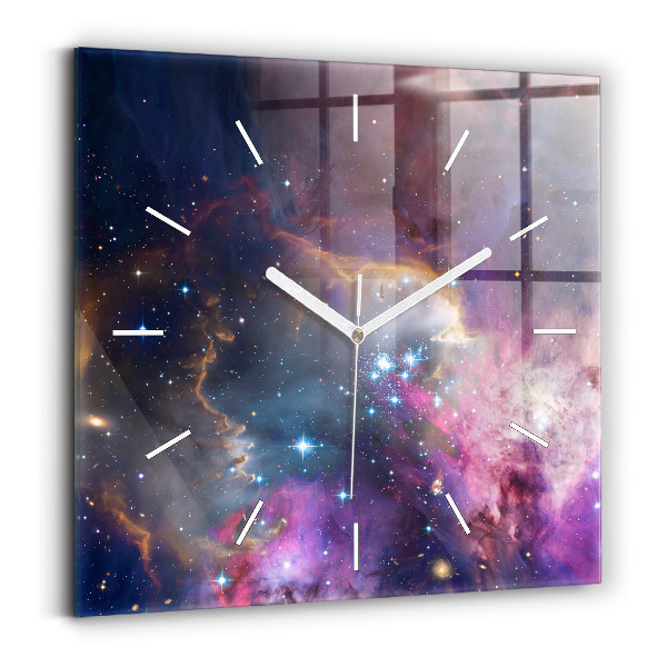 Skleněné hodiny čtvercové Galaxie a hvězdy