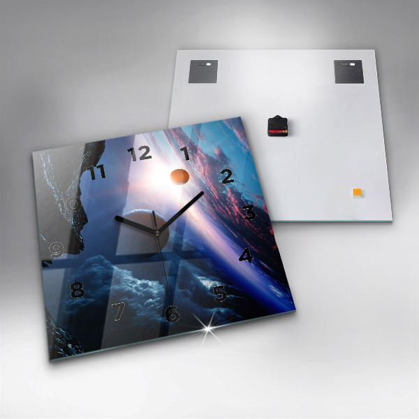Skleněné hodiny čtvercové Velká galaxie