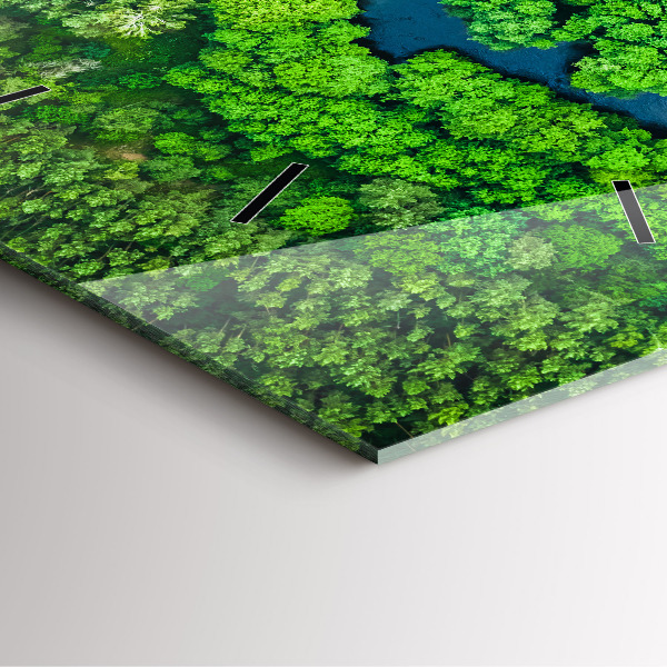 Skleněné hodiny čtvercové Řeka v lese