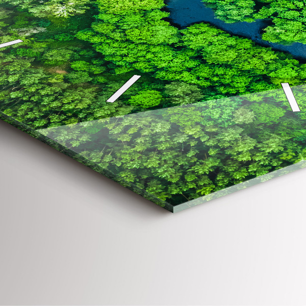 Skleněné hodiny čtvercové Řeka v lese