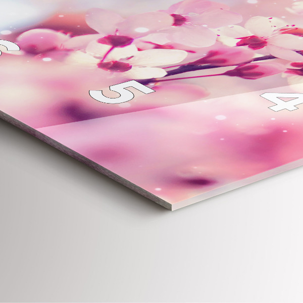 Skleněné hodiny čtvercové Květiny jaro