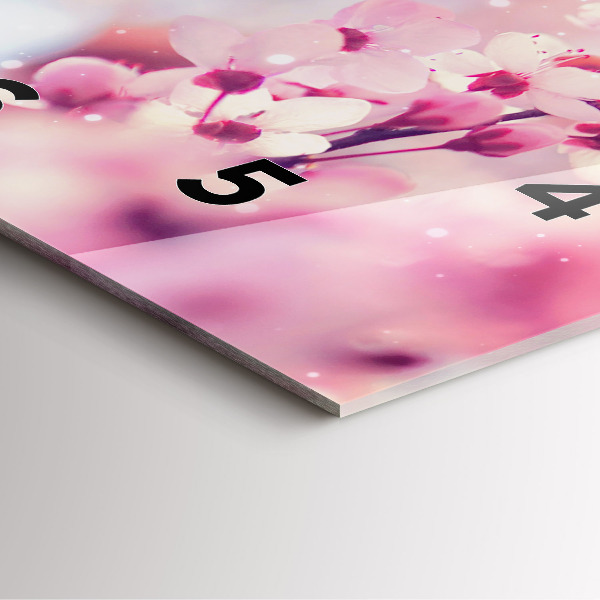 Skleněné hodiny čtvercové Květiny jaro