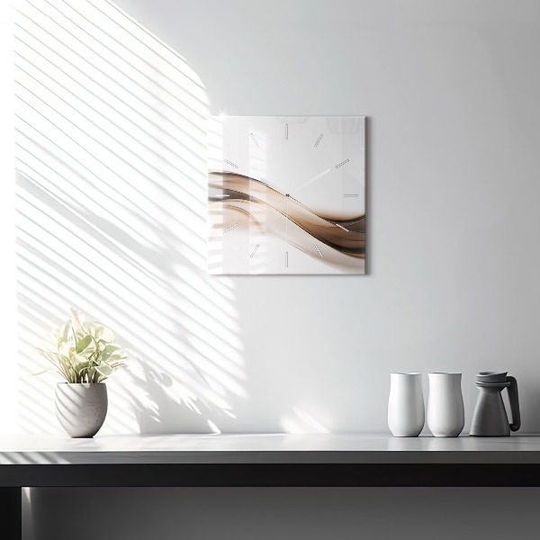 Skleněné hodiny čtvercové Abstraktní linie