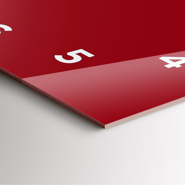 Čtvercové nástěnné hodiny Červená