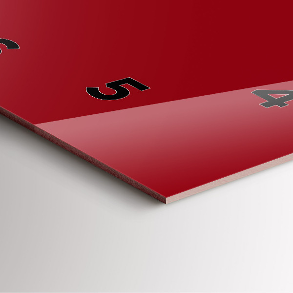 Čtvercové nástěnné hodiny Červená