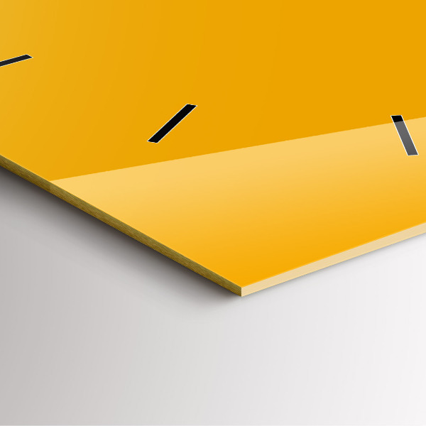 Čtvercové nástěnné hodiny Tmavě žlutá