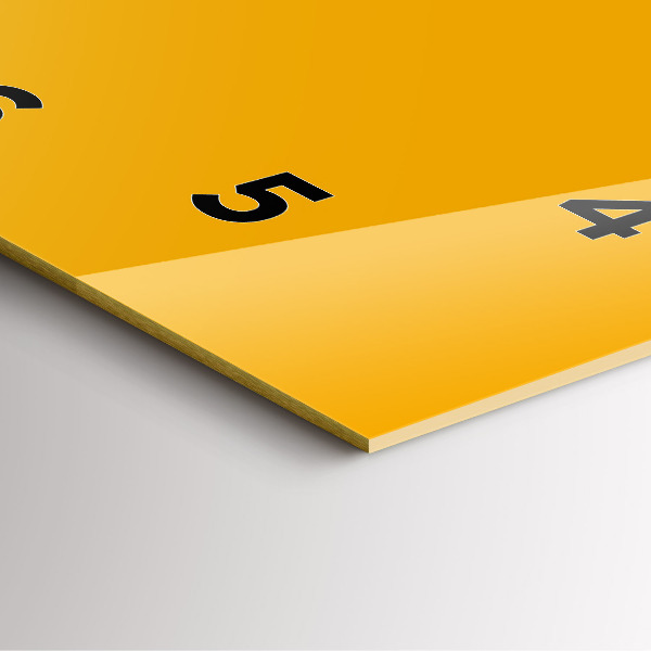 Čtvercové nástěnné hodiny Tmavě žlutá