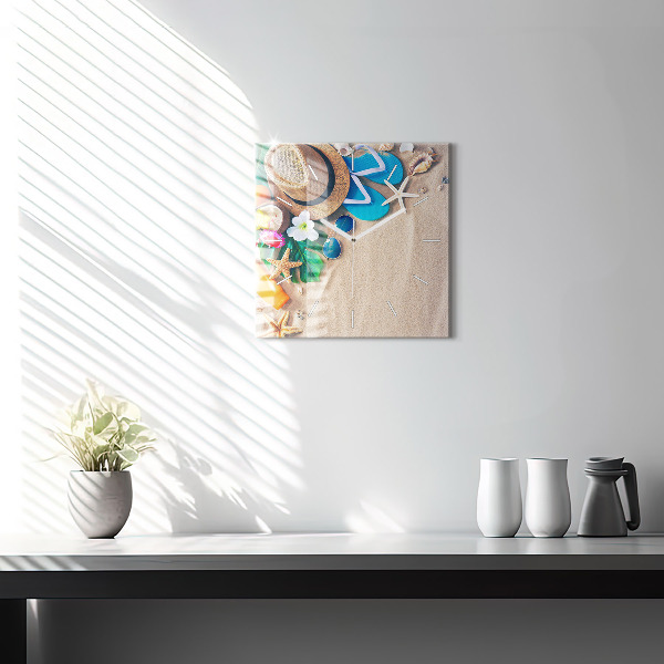 Skleněné hodiny čtvercové Doplňky na dovolenou