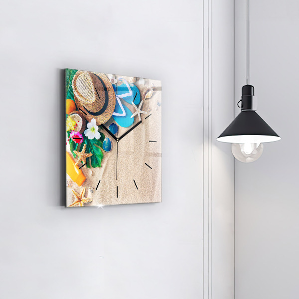 Skleněné hodiny čtvercové Doplňky na dovolenou