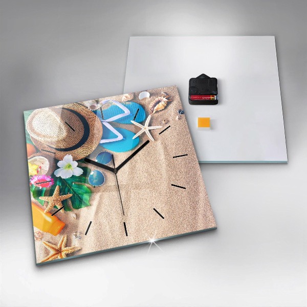 Skleněné hodiny čtvercové Doplňky na dovolenou