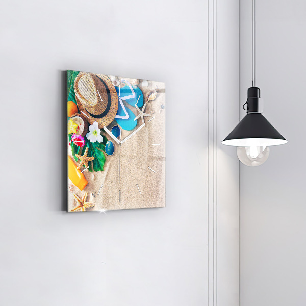 Skleněné hodiny čtvercové Doplňky na dovolenou