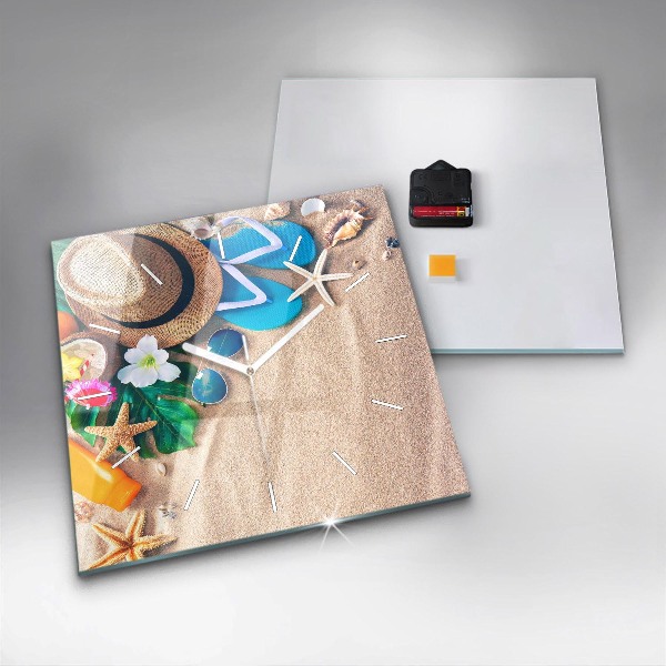 Skleněné hodiny čtvercové Doplňky na dovolenou